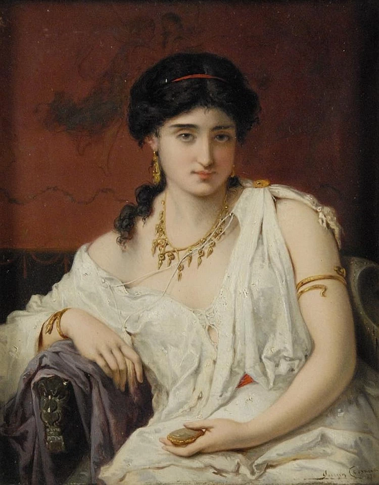 Pierre Olivier Joseph Coomans - Ritratto di giovane donna in bianco